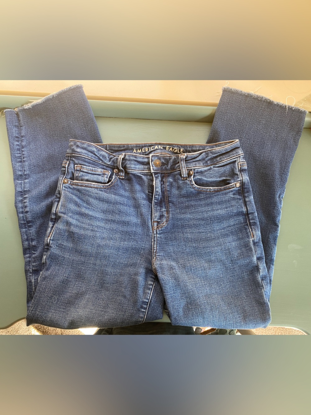 American Eagle Outfitters Straight Leg Dark Blue Denim Jeans